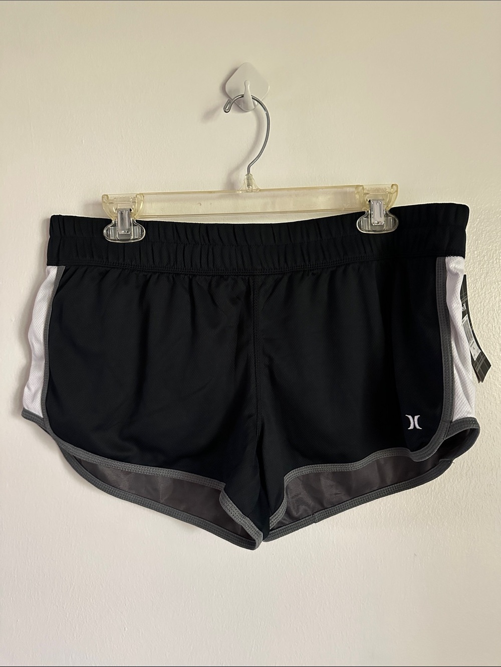 Hurley Black Athletic Shorts with White Side Panels